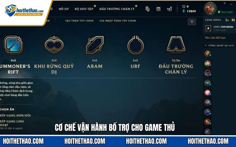Cơ chế vận hành bổ trợ cho game thủ